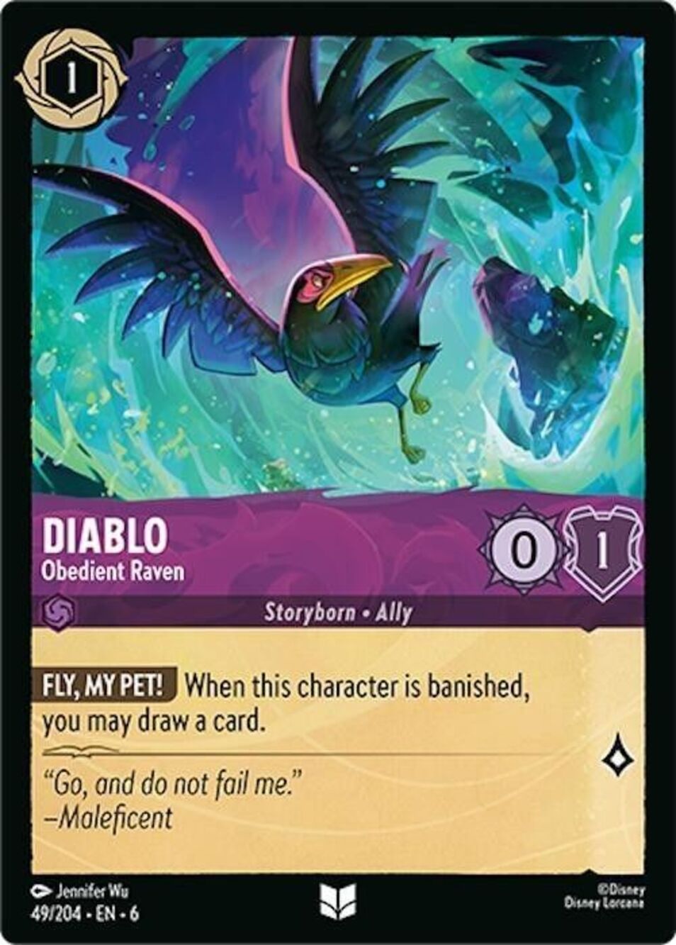 Disney Lorcana TCG - Azurite Sea - Diablo - Obedient Raven - 49/204 -FOIL